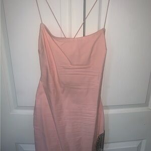 Fashion Nova Cross Back Pink Dress